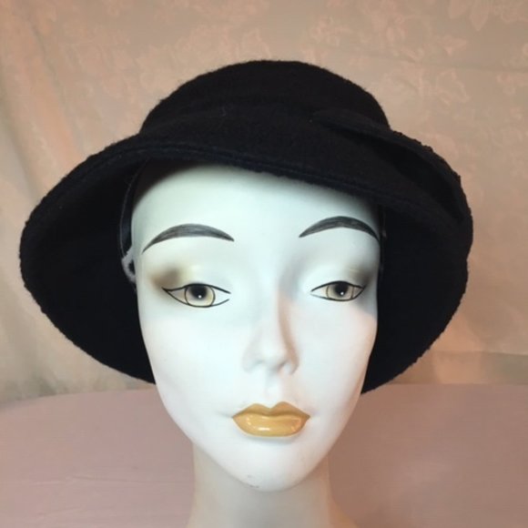 Vintage Saks Fifth Ave Black Wool Hat main image 8